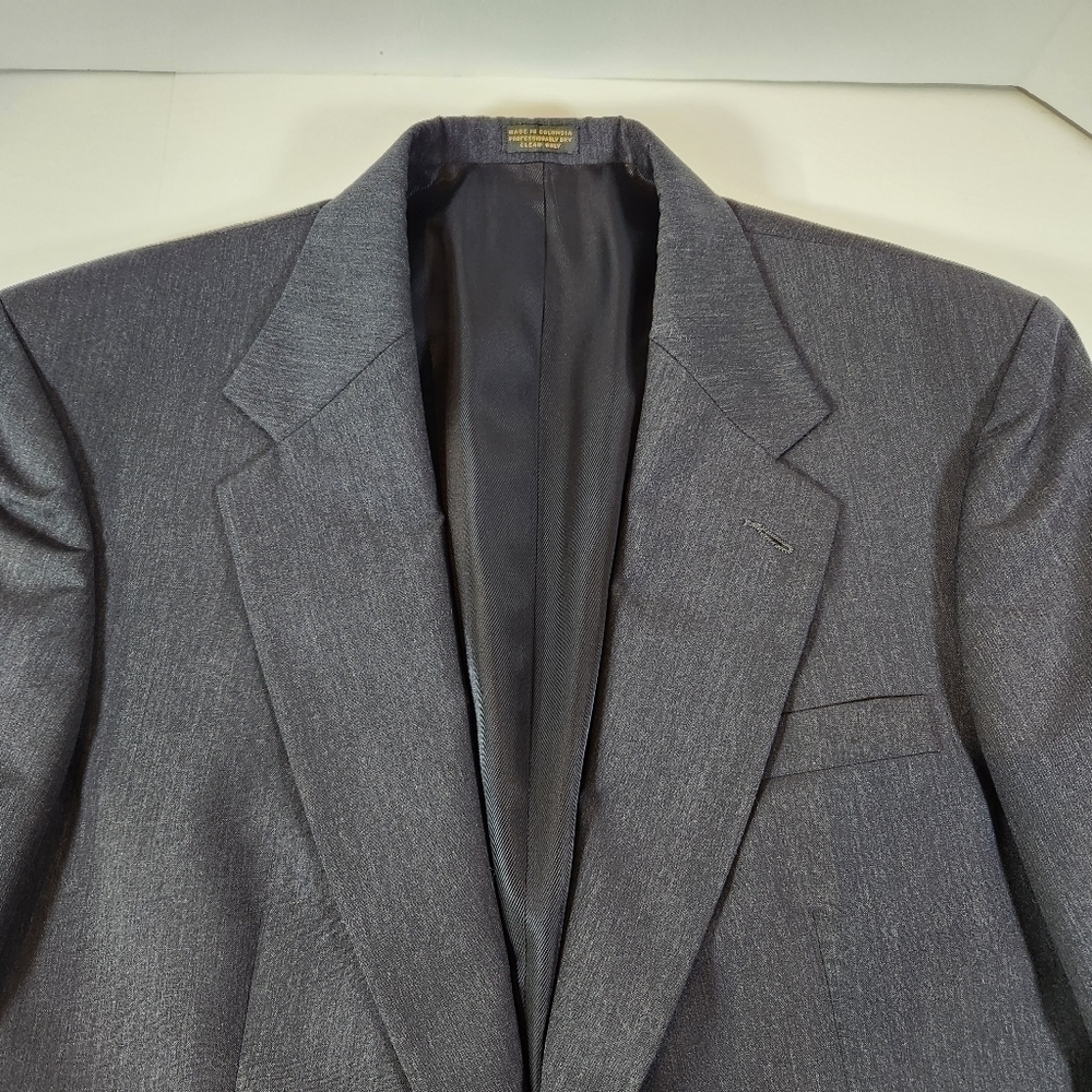 OSCAR De La Renta Mens 43R Dark Gray 100% Wool Blazer Sport Coat Suit Jacket - Picture 4 of 11